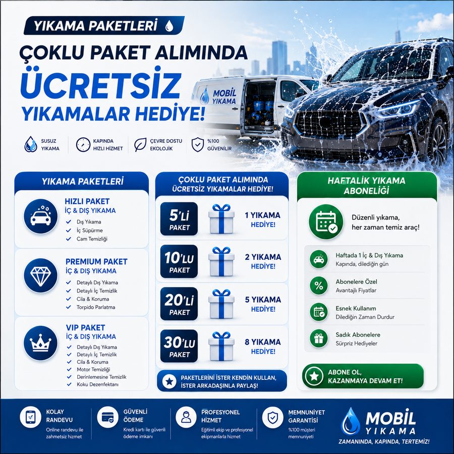 Çoklu paket alımında ücretsiz yıkama hediye kampanyası