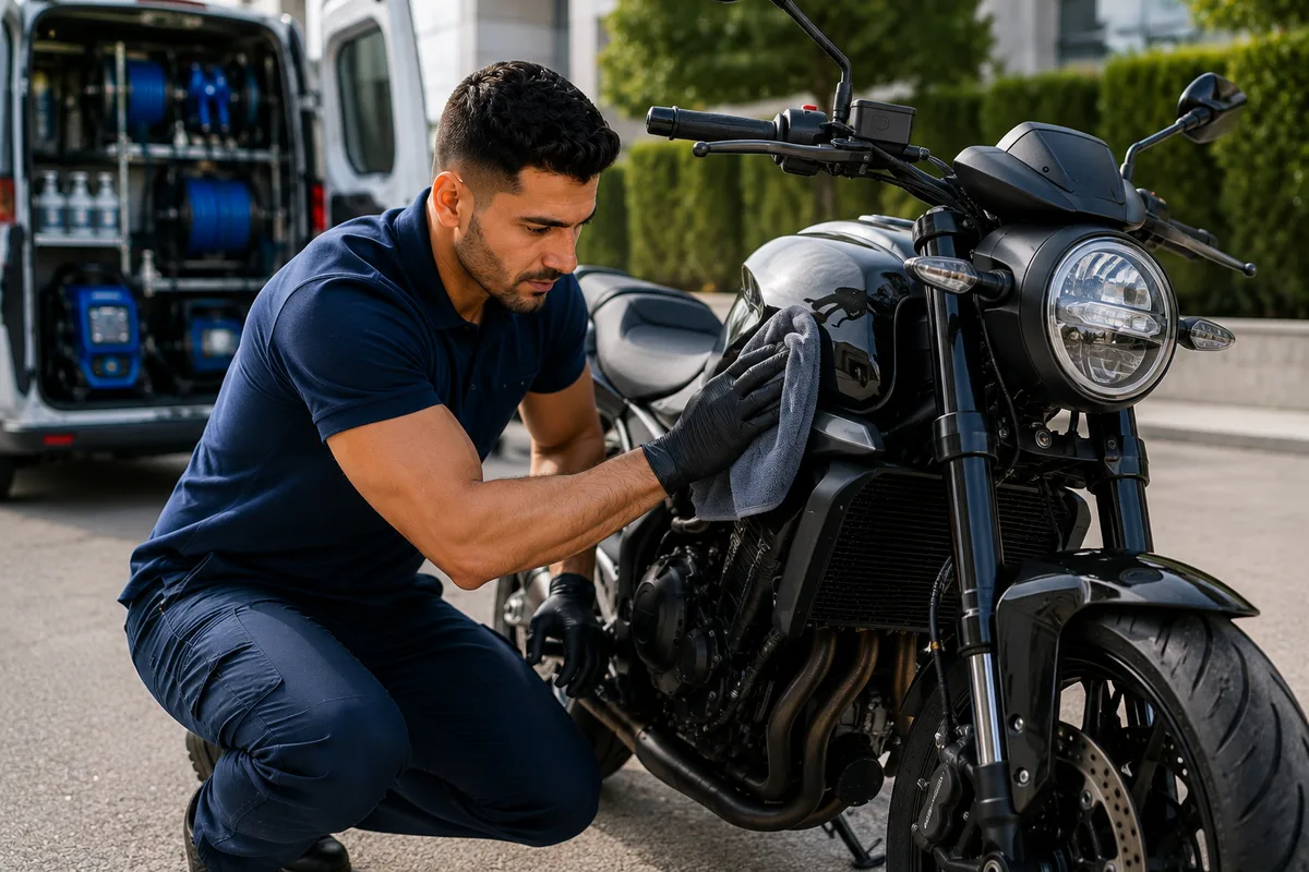 Mobil motosiklet yıkama hizmeti
